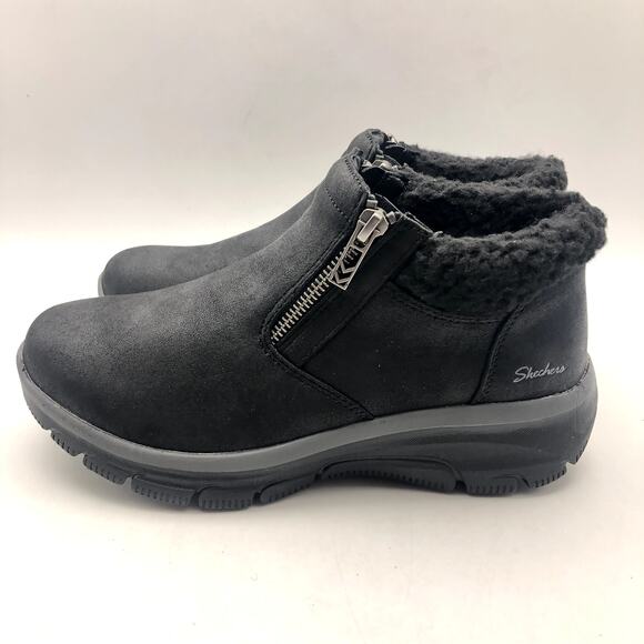 Skechers Womens Easy Going Water Repellent Vegan Size 7.5 Ankle Boots Black NWB - Picture 6 of 10